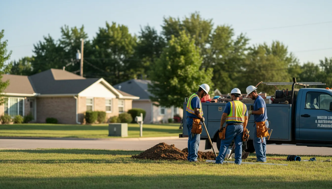 Residential water line and bathroom plumbing service in Valier, IL